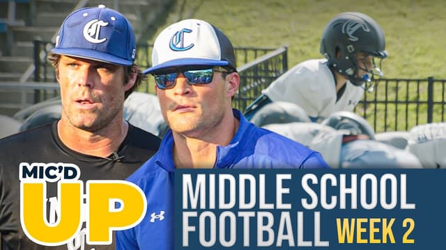 Week 2 MIC'D UP: Greg Olsen, Luke Kuechly Coach MIDDLE SCHOOL FOOTBALL to a Big Win over Rival